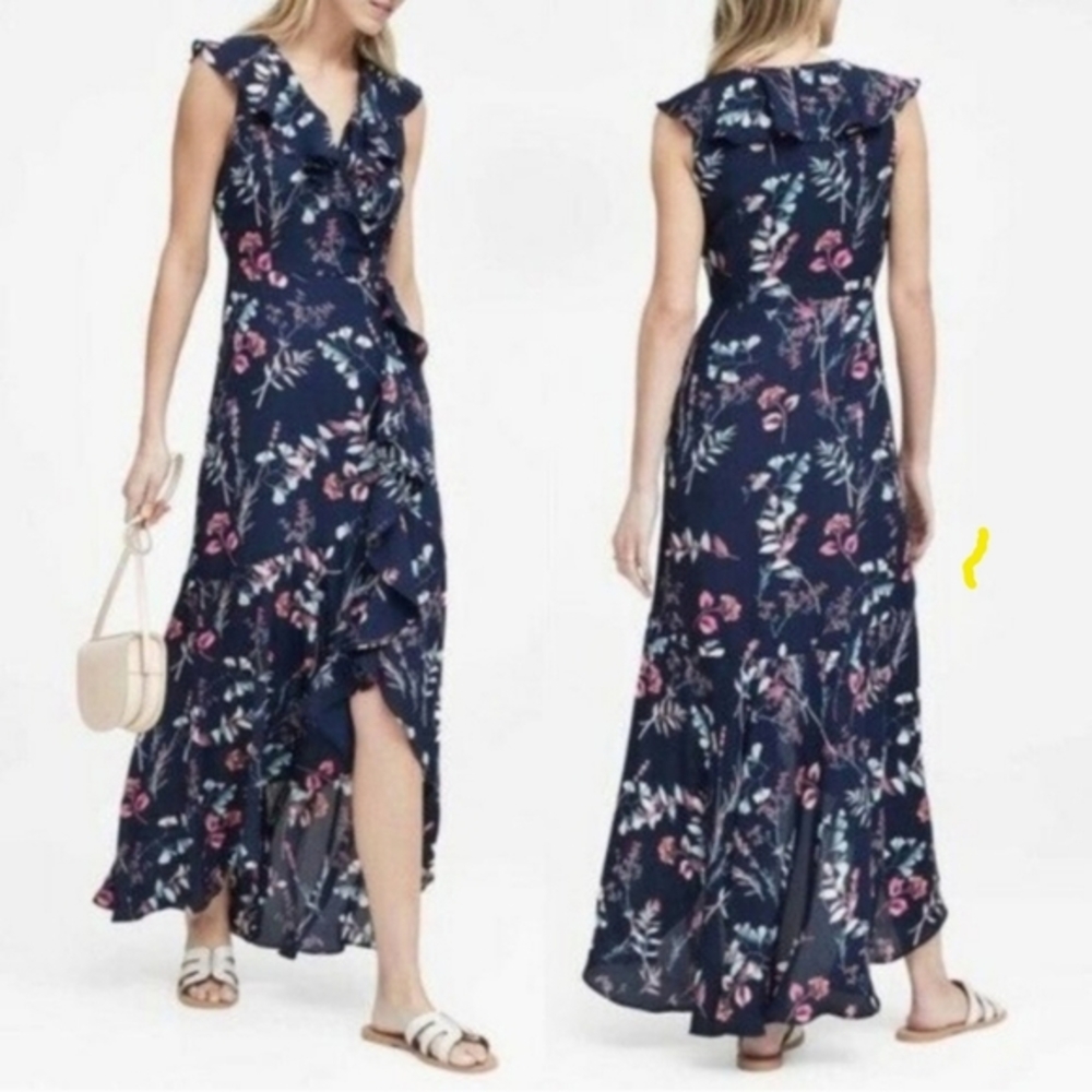 Banana Republic blue floral dress size 2